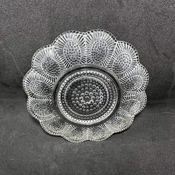 Hobnail Clear Indiana Glass Relish Tray Beaded Thousand Eyes serving small plate - Picture 1 of 9